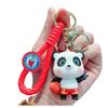 Cute Creative Panda Keychain Silicone Sport Panda Key Ring For Car And Bags