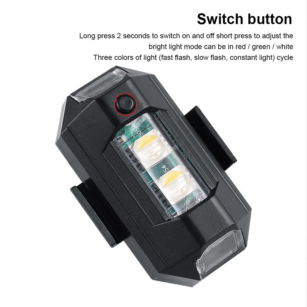 Motorcycle Warning Light Rechargeable Self-adhesive Memory Function Multi-modes Electric Scooter Signal Indicator