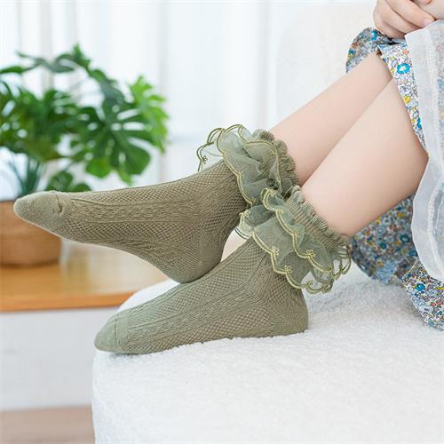 Autumn Kids Socks For Girls Lace Tutu Baby Cotton Princess Children's Girls Socks Fashion Ruffled Teenagers Sock 1-15Years
