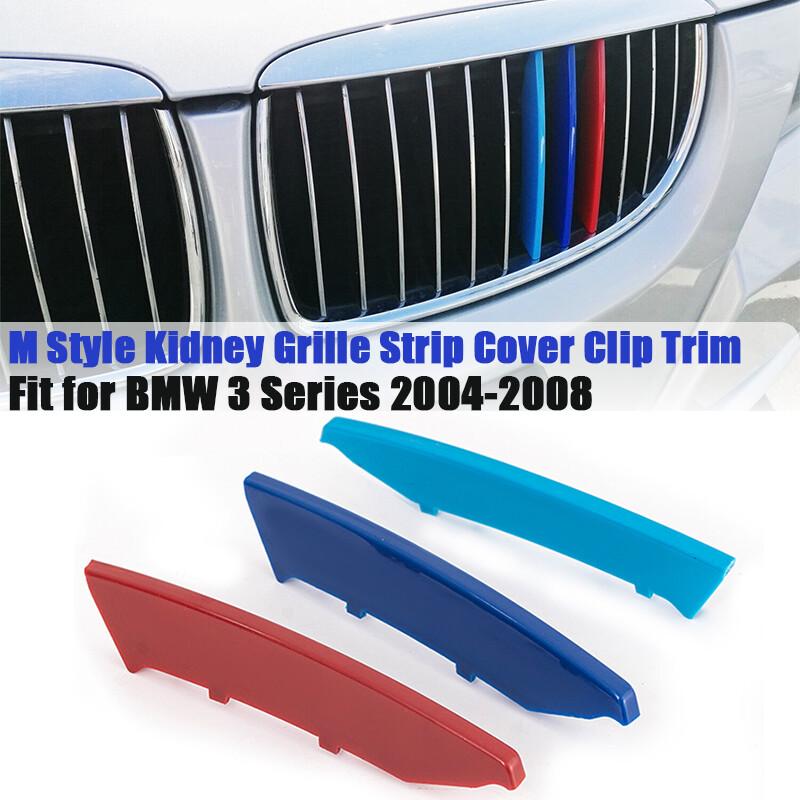 Car Front Grille Grill Cover Strips Clip Trim For BMW 3 Series E90 E91 12BAR