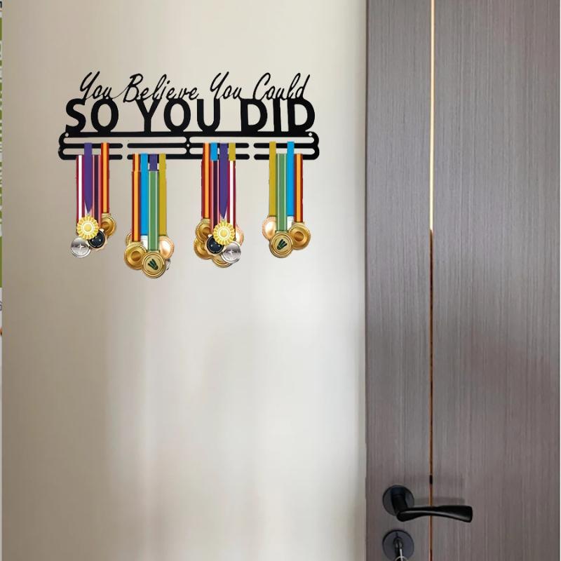 Football Match Running Medal Sports Display Holder, Run Male/ Female Runner Marathon Race Hanger Rack Organizer