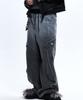 Aleseuseussi Layerd Washing Cargo Denim Pants - Gray