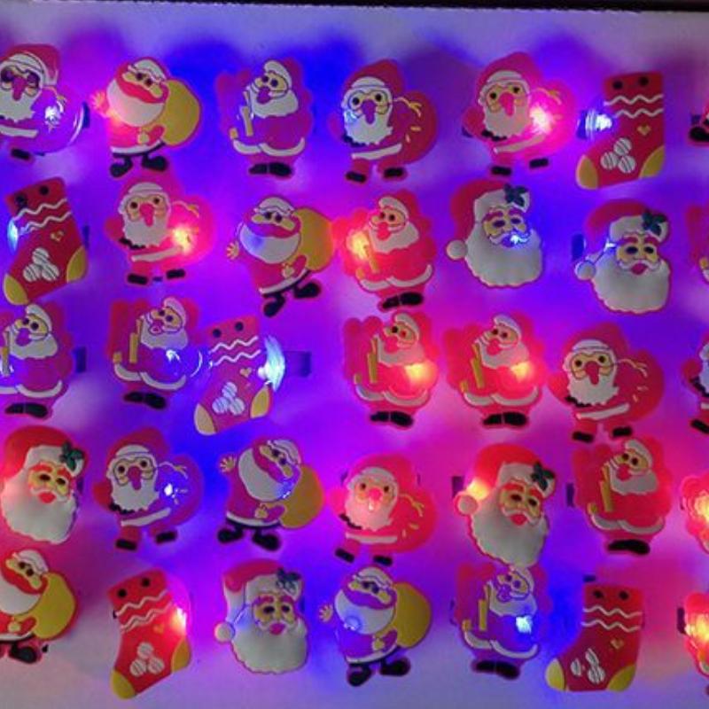 LED Luminous Christmas Ring Snowman Antlers Glow in Dark Finger Light for Xmas Party Children Adult Gift