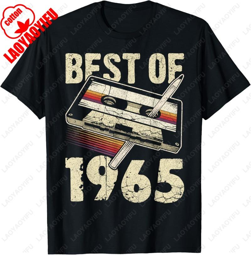 Best of 1965 Audio Cassette 60th Birthday Gift 60 Years Old Tee Summer Breathable Cotton Camisetas Funny Printed Tshirt Tops