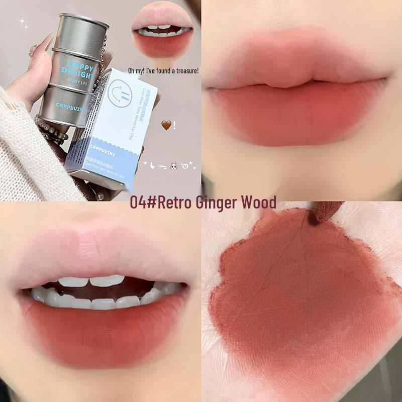 CAPPUVINI Velvet Lip Mud - Cool Silver Nude Matte Lip Gloss for Students & Parties