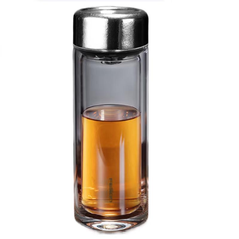 Feijian Crystalline Series Double-Layer Insulated Titanium Crystal Glass Cup