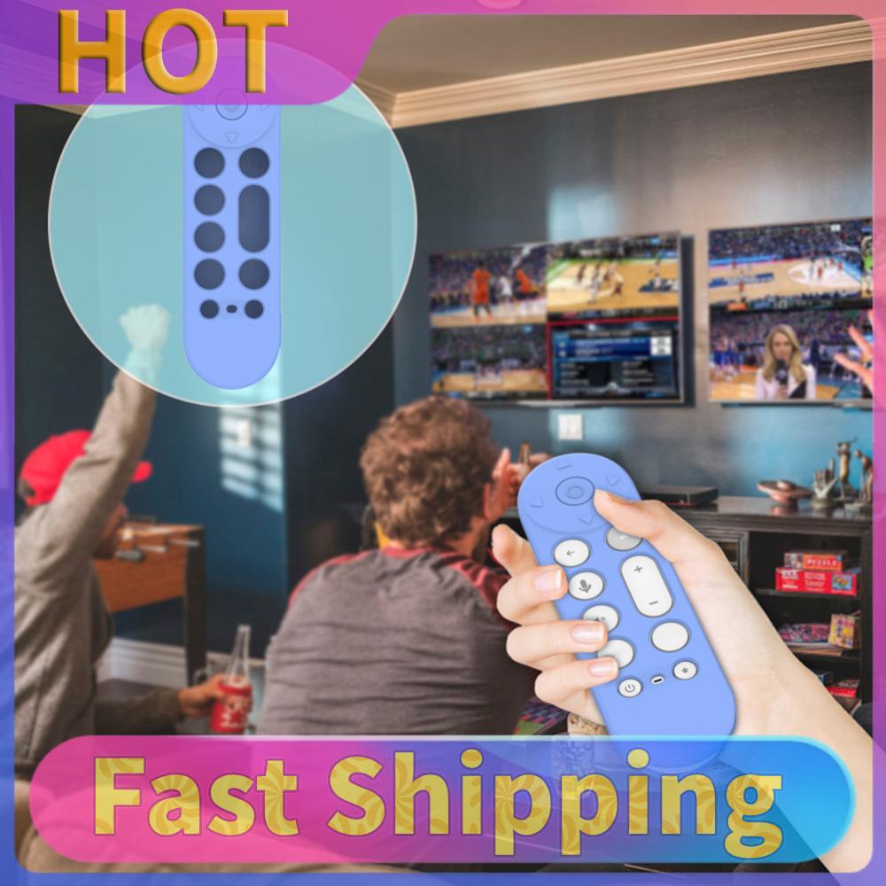 Silicone Remote Case Protective Cover Anti-Slip TV Remote Control Case Glow in Dark for Google TV Streamer 4K Voice Remote Cover