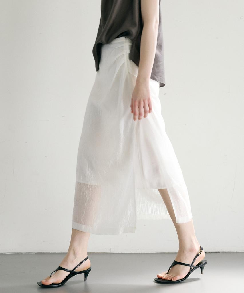 Ollibeudeollibeu Silky Layered A-Line Long Skirt Ow6Ms6030