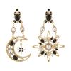 Medieval Style Dangle Earring Handmade Crystal Earrings Retro Sun&Moon Earrings  Birthday Gift