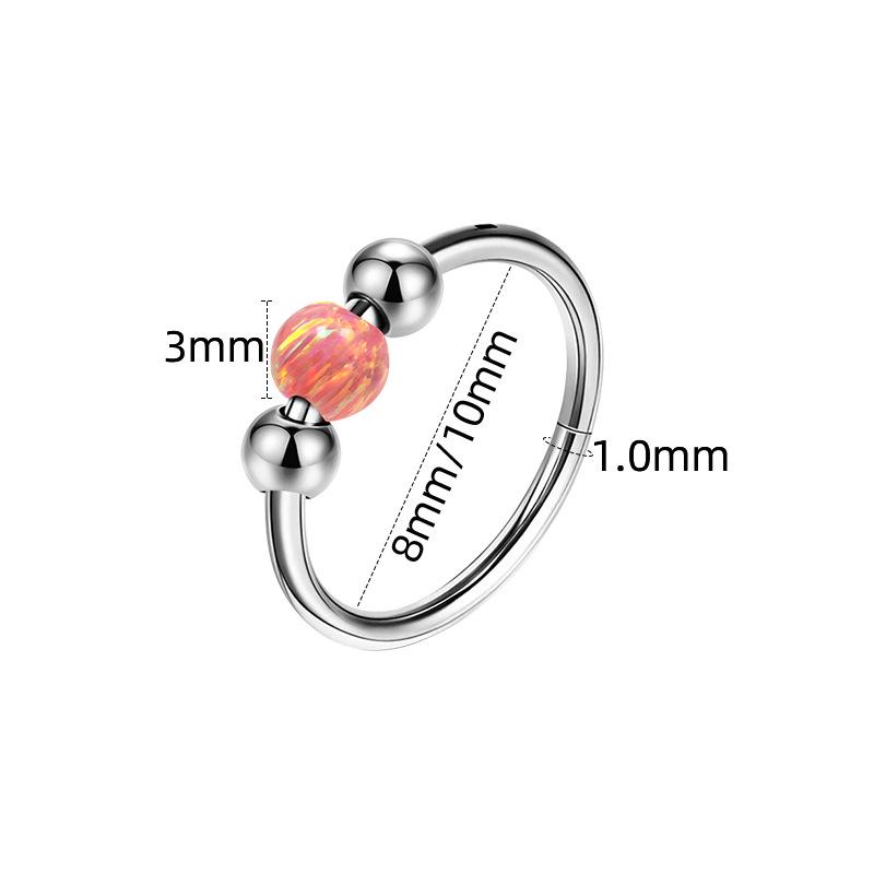 316L Titanstahl Opal Nahtloser Ring Ohrringe für Nase & Septum
