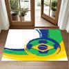 Brazil national football team Design Crystal Velvet Rug Soft Decorative Mat for Bedroom Entrance