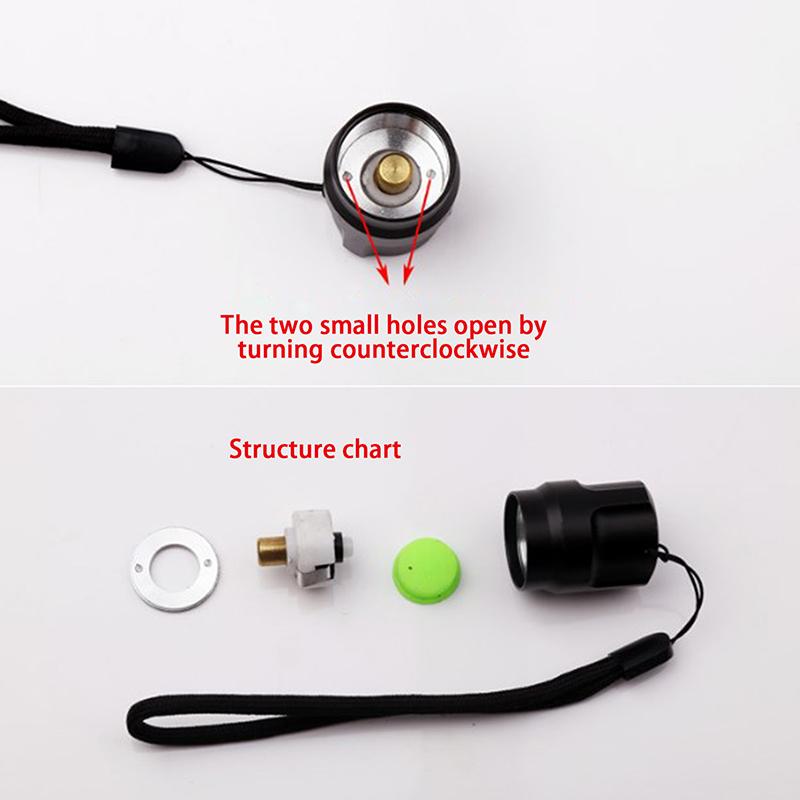 Høy Kvalitet C8 Q5 Svart Lommelykt Bryterenhet Hale Tilbehør Lommelykt Hale Brytersett DIY Tilbehør