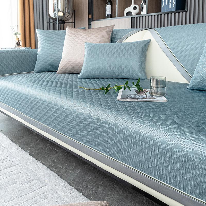 Light Luxury Ice Silk Sofa Cushion Summer Summer Summer Summer Summer Mat Ice Pad Modern Simple High-End Breathable Non-Slip Sofa Cover