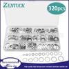 320-Piece High-Temp, Corrosion-Resistant Aluminum Washer & O-Ring Set