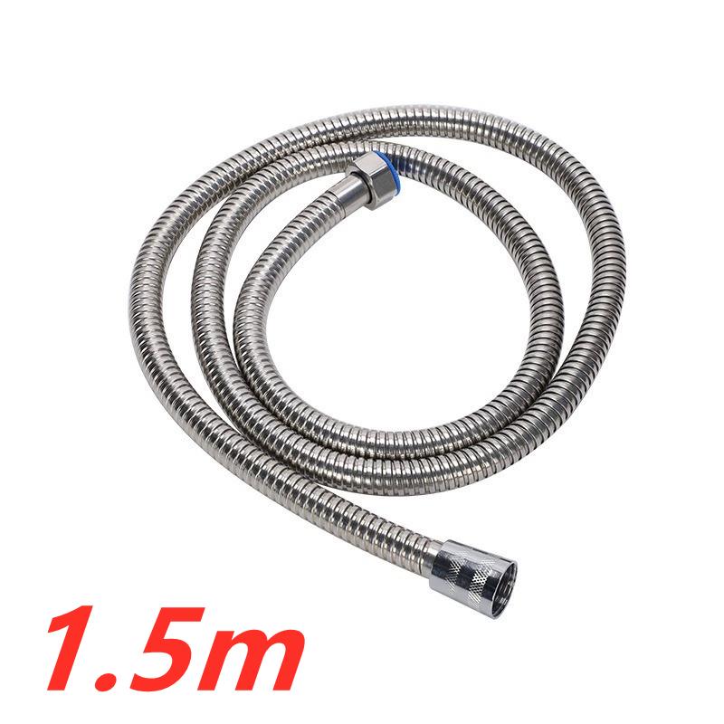 1/2" Edelstahl-Duschschlauch 1,5/2M Silber Explosionsgeschützter Sanitärschlauch für Duschkopf, Regenbrause und Badarmatur