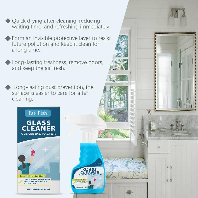 Glass Shower Door Cleaner Spray with Fast Descaling Removes Stubborn Scale from Bathtub and Cleans Bathroom Windows Basin
