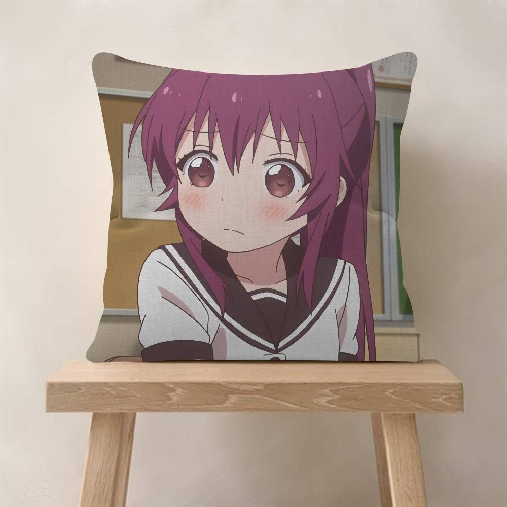 Cute Manga-YuruYuri Pillow Cover Sofa Cushion Cover Home Room Decoration Children Gift