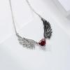 Cool Demonic Angel Wing Design Necklace Sweater Chain With Heart Charm Gothic Jewelry For Everyday Wear