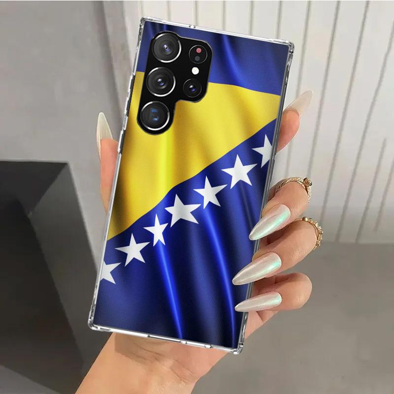 

Bosnia And Herzegovina Flag Phone Case for Samsung Galaxy S25 S24 S23 Ultra S25 Edge S22 S21 Plus S20 FE S10 + Soft Print Shell Samsung S23 Plus