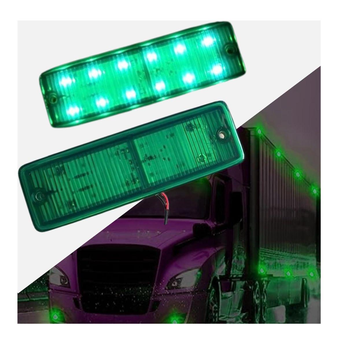 

Green Led Side Marker Light Trailer Rv Marker Rectangular Led/SMD Clearance Marker For Truck Trailer Rv Campervan Pickup Suv Shockproof Universal Fit 12V зелёный