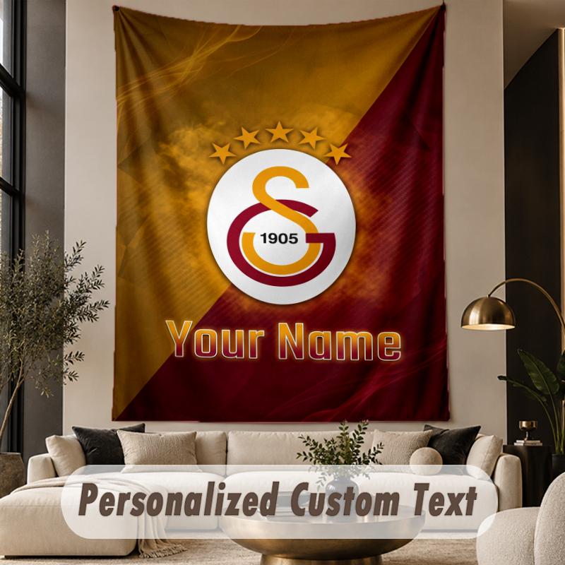 Custom Text Tapestry Galatasaray FC Print Wall Tapestry Indoor Living Room Wall Decor