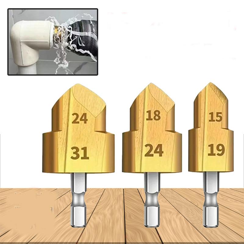 Hex Shank PPR Step Drill Bit (20/25/32mm) – for Plastic Pipe, Water Hose, PVC