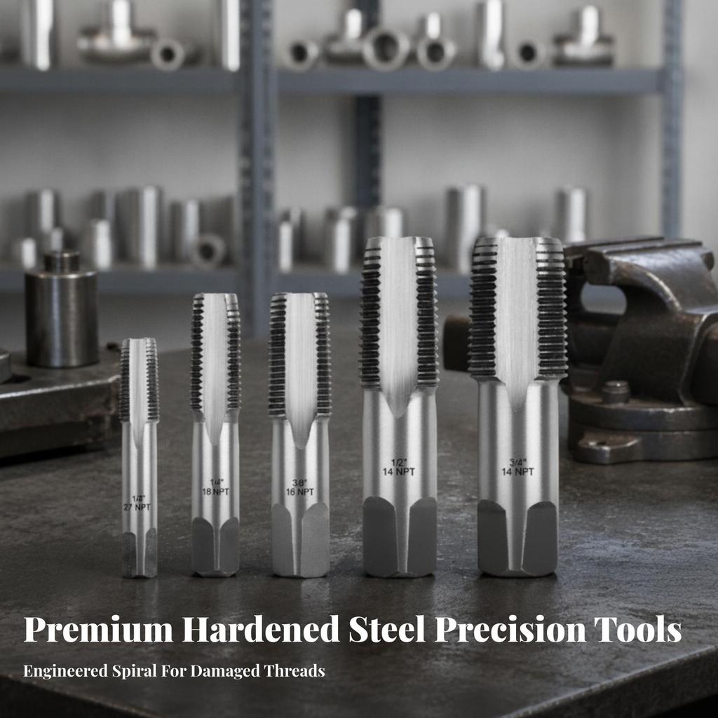 5 Pieces NPT Pipe Tap Precision Tool High-Strength for Plumbing