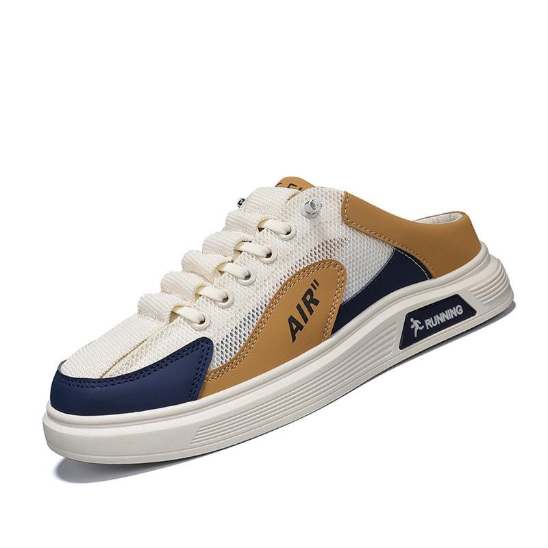 

Нові чоловічі літні сандалі без п яти, з сумкою, з закритою п ятою, шльопанці, інтернет-зірка, для виходу, вуличні, ліниві сандалі, сітчасті, дихаючі 44 хакі