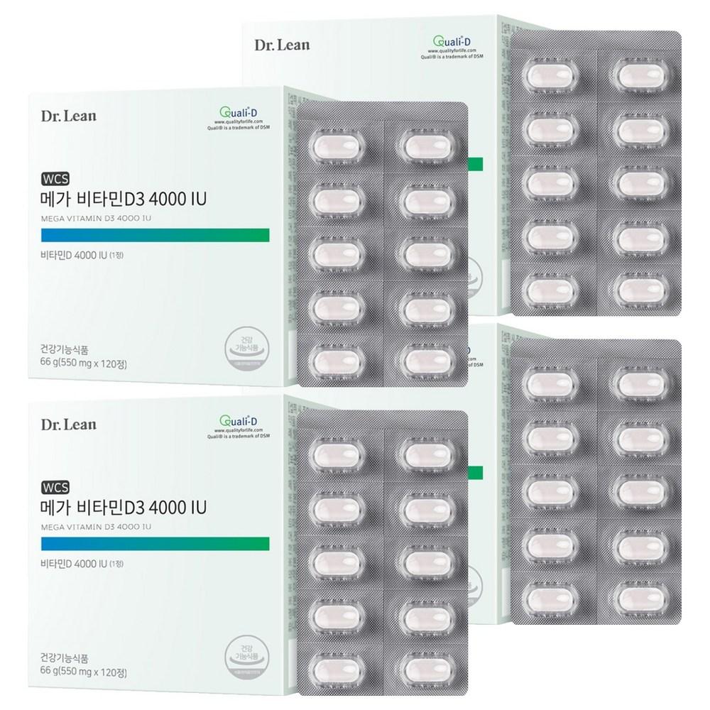 Dr. Lin Mega Vitamin D3 4000 IU 66g 120 Tablets 4 Pcs