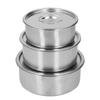 3-teiliges Schüsselset aus Edelstahl 304, hitzebeständig, bruchsicher, mit Deckel, ideal zum Rühren und Dämpfen von Eiern, für die Zubereitung und Aufbewahrung von Speisen im Haushalt.