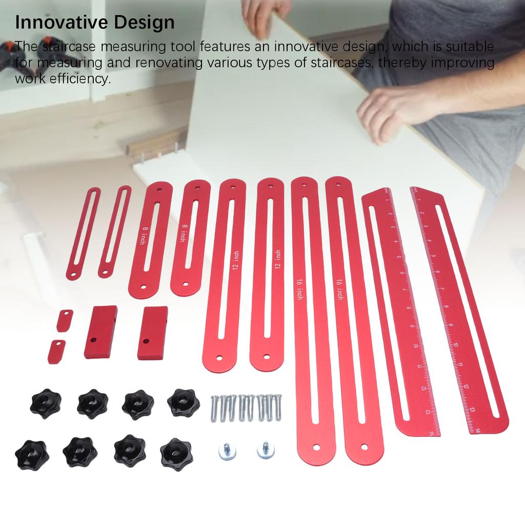 Stair Tread Gauge Aluminum Alloy Stair Tread Template Tool for Home DIY Renovation and Professional Construction Projects