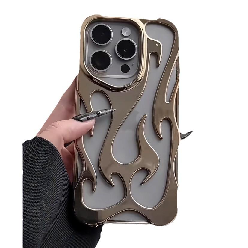 

Премиальный чехол для отвода тепла Flame Hollow для iPhone 16/iPhone 15 Pro Max - Гальванизированная мягкая накладка с защитой от падений iPhone 16 Pro Max