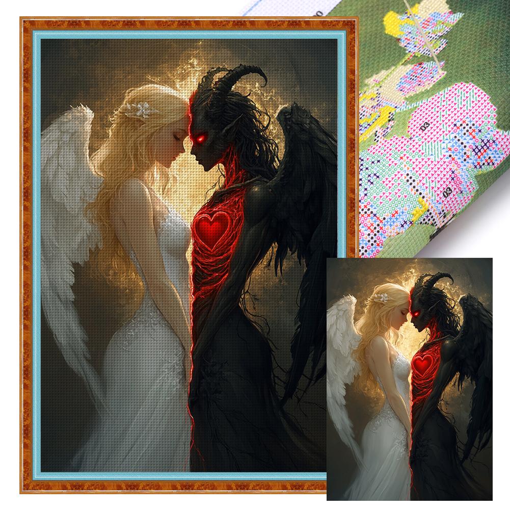 

Полный комплект для вышивки крестиком «Девушка» из эко-хлопка 14CT