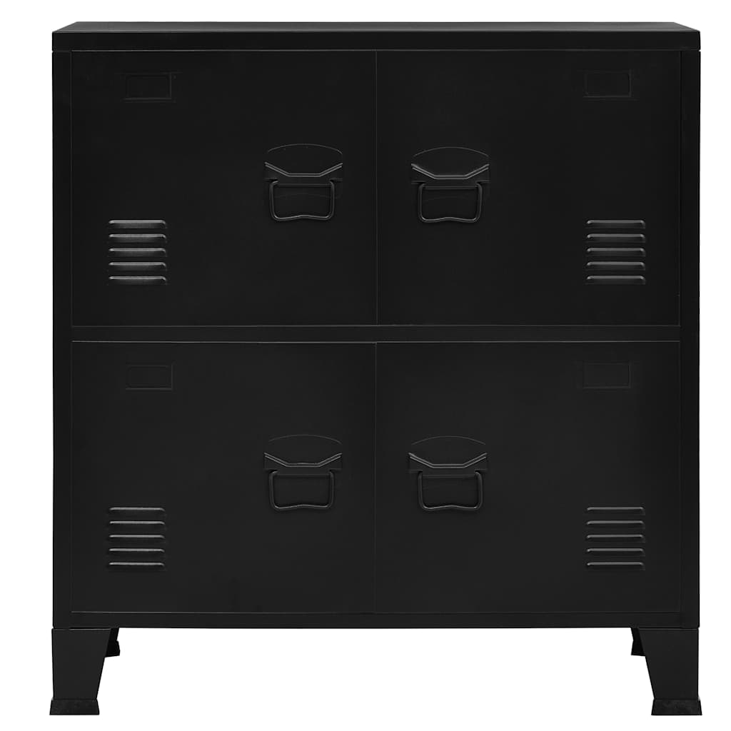 vidaXL Lagerschrank Industrial Schwarz 75x40x80 Cm Stahl