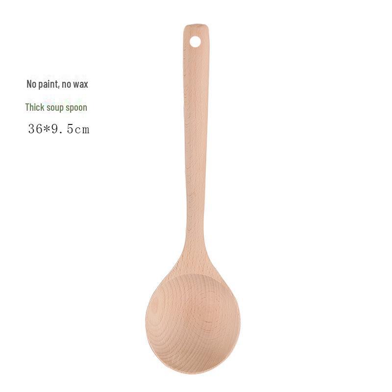 

Неокрашенный деревянный кухонный набор из лопатки и ложки с длинной ручкой и антипригарным покрытием для сковороды