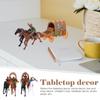 2 Sets of West Cowboy Carriage Models Plastic Carriage Models with Cowboy Culture Collection Mini Toys