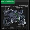 Model de motociclete Kawasaki Ninja H2R 1/9, din aliaj, turnat sub presiune, cu amortizoare, jucărie cu lumină sonoră pentru copii, băieți, cadouri