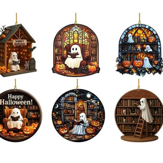 1 Set Halloween Ghost Countdown Calendar 24 Days Spooky Reading Bubble Bath Ghost Ornament Advent Calendar Holiday Bookworms Gift