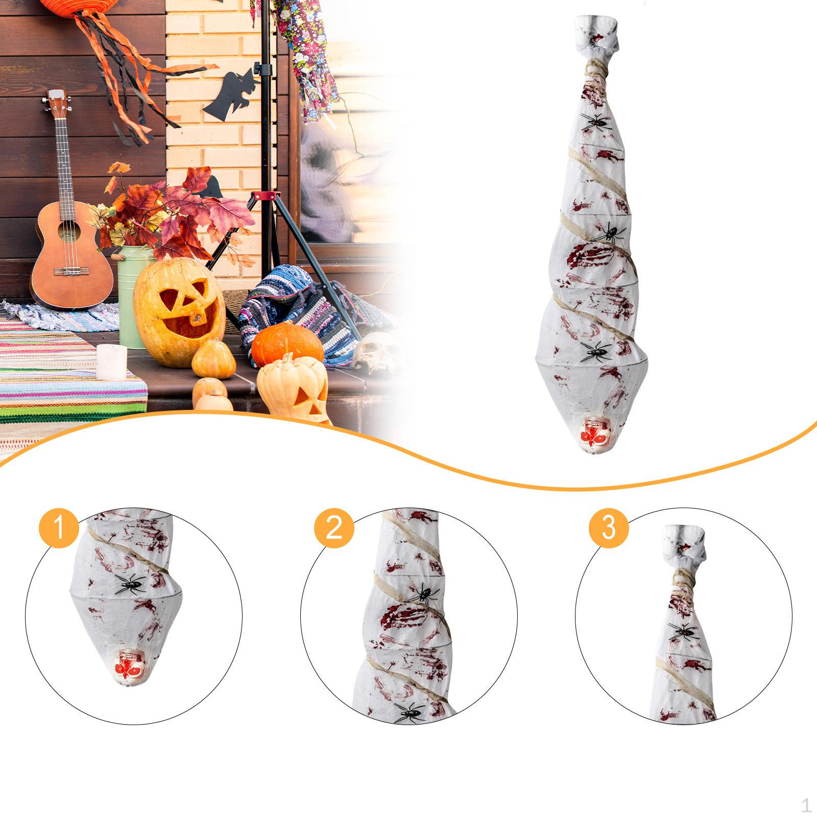 

Halloween Corpse Prop with Light Creepy Sound Ornament Graveyard Scene Mummy Hanging Decor for Home