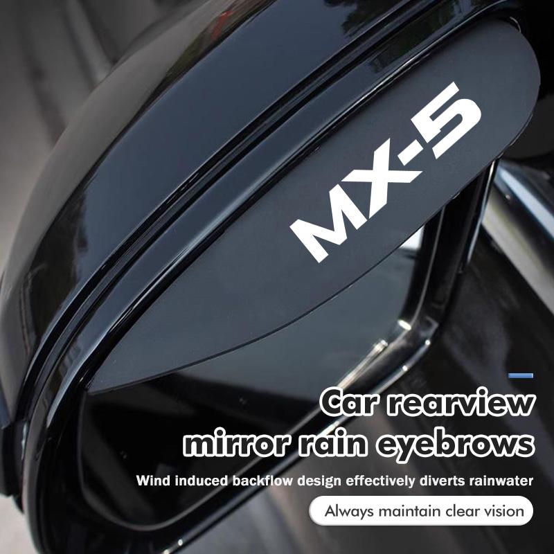 PVC Car Rearview Mirror Eyebrow Rain Visor Sun Shade Rainproof Cover For Mazda Axela Atenza 6 3 5 2 CX5 CX7 CX9 CX30 RX8 MX5 BK IUE2