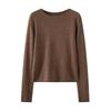 Women's Sequined Cashmere Sweater - Thickened Roll-Edge Round Neck, Versatile Autumn/Winter Casual Knit Base Layer