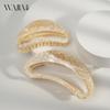 WJia Acetate France Hollow Moon Large Hair Clip - Textured High-End Shark Clip for Women