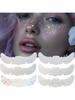 6pcs Glitter Freckle Tattoos - Holographic Heart Face Stickers, Waterproof Temporary Tattoos for Festival & Party Makeup
