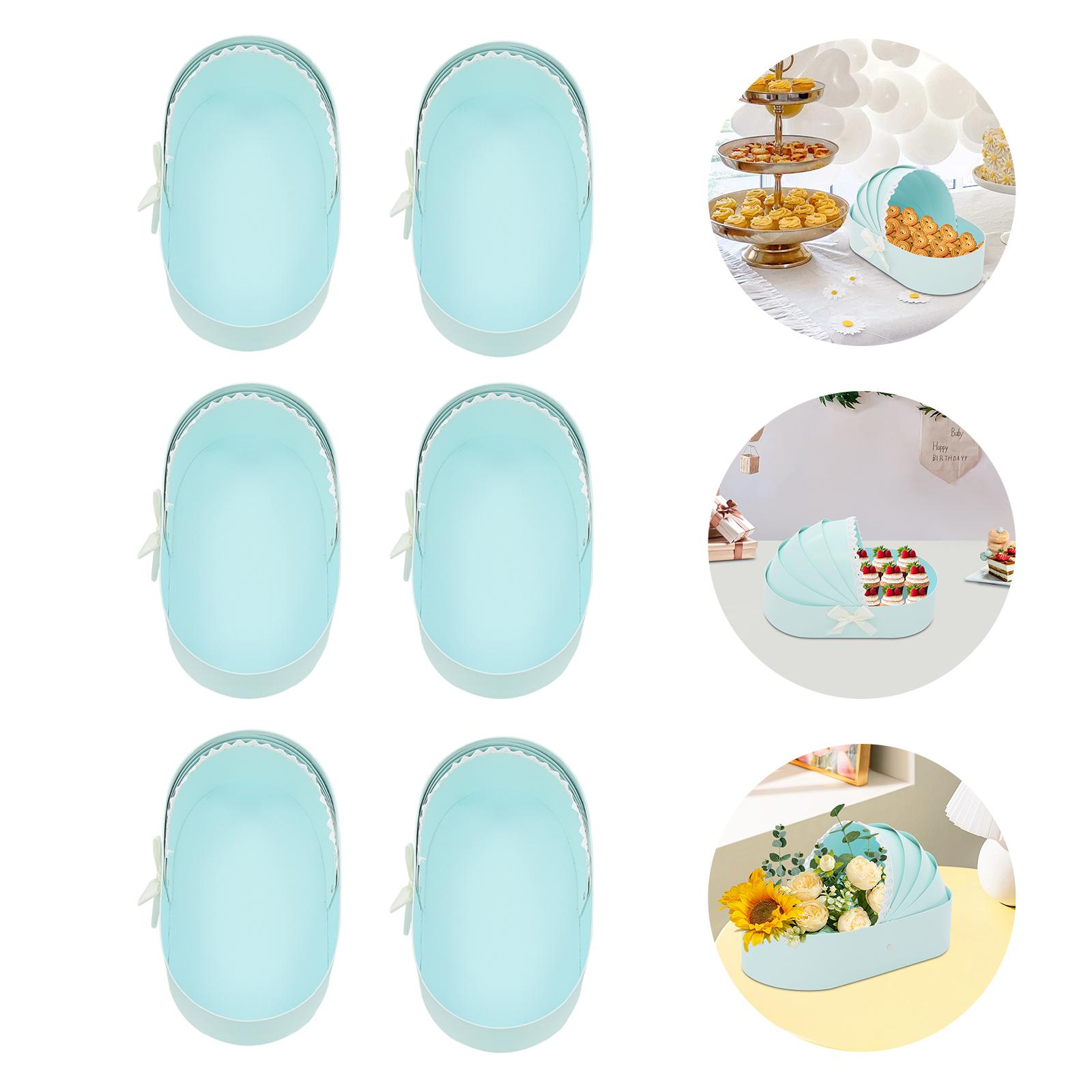 

10pcs/6pcs Paperboard Companion Gift Box,33.5x17.5x8cm Blue+White Cradle Gift Box for Baby Showers,Birthday Parties Other