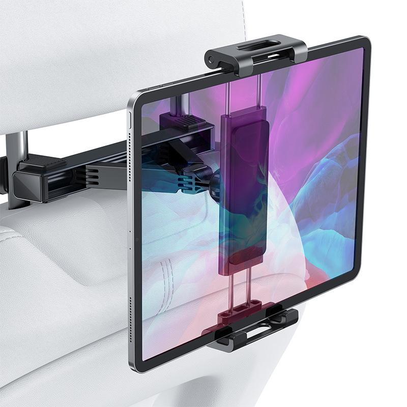 Upgraded Car Headrest Phone Holder Telescopic Anti Shake Auto Table Holder Smartphone Mount for 4-12.9 Inch iPad iPhone