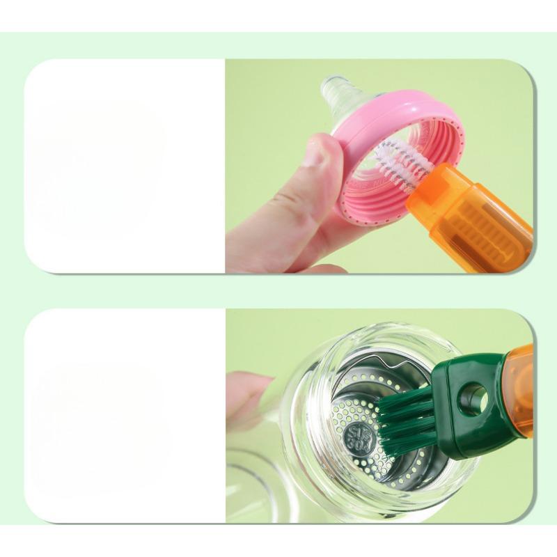 Brosse à tasse multifonctionnelle 5 en 1, brosse à tasse à carotte à long manche, brosse à bouteille, brosse de nettoyage de rainure de couvercle de tasse, brosse à paille