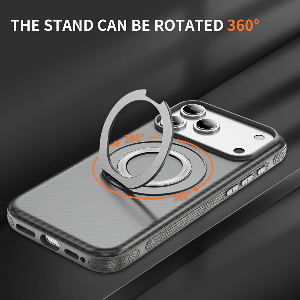 For iPhone 17 Magnetic Case Skin-Feel Rubberized PC + TPU Phone Cover Compatible with MagSafe