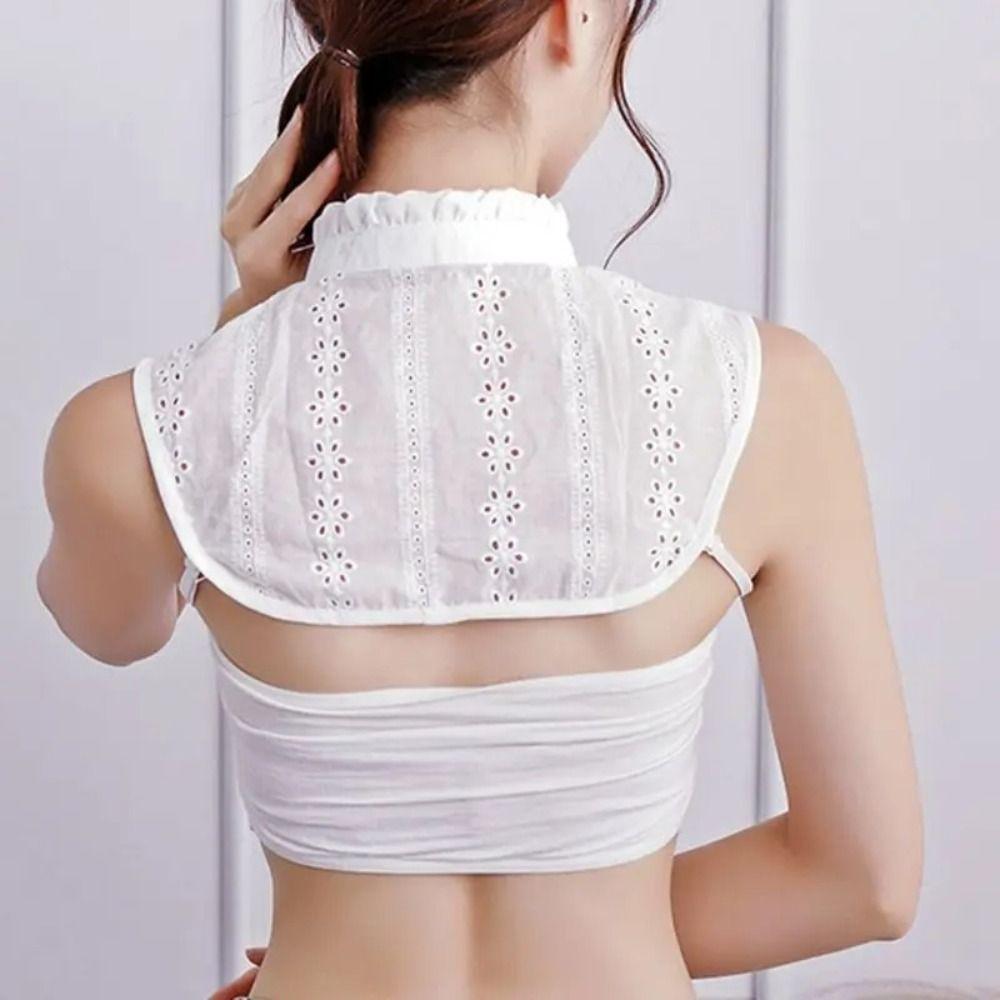 White Lace Lapel Half Shirt Black False Blouse Collar Detachable Fake Collar  Clothes Decoration