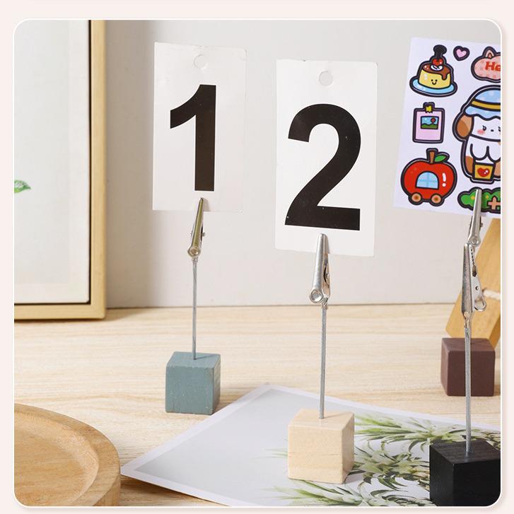 Solid Wood Vertical Sticky Note Holder with Alligator Clip Ornament