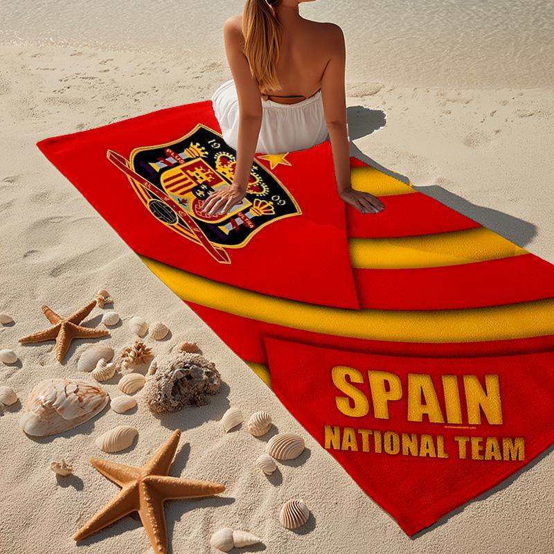 1 Stück Spanien Wappen Strandtuch - Weiche, Saugfähige Mikrofaser, Leicht, Ideal für den Strand, Partys, Reisen, Camping Fan Geschenke